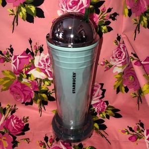 Starbucks Vintage Crome Dome Frappuccino Cup With flat Lid Included